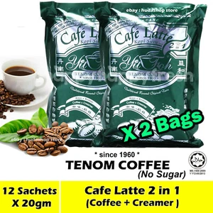 Cafe Latte Instant Tenom With Creamer No Sugar (12 sachets x 20g) x 2 Bags - Picture 1 of 7