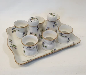 Bezaubernds Eichbecher-Set Streublumen auf Tablett mit Salz/Pfefferstreuer 9-tlg - Bild 1 von 7