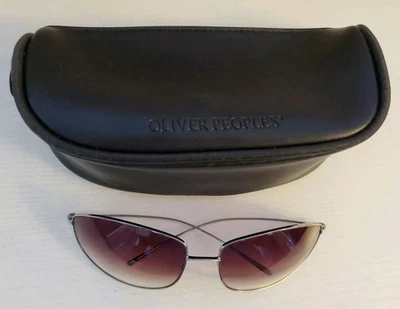 Vintage Oliver Peoples Continental Sunglasses Silver Frame with Purple Lens - Image 1 of 4