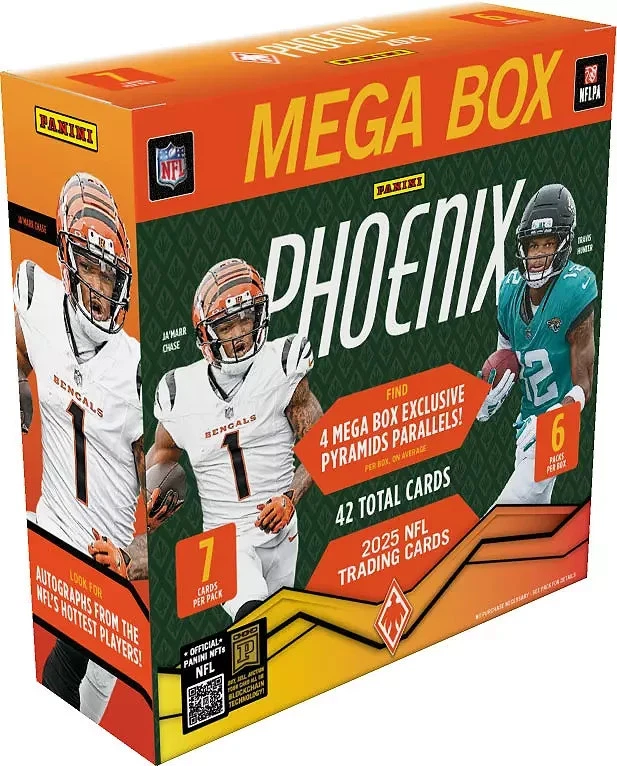 SJAY2K TRADING CARDS 2025 Panini Phoenix Football Mega Box Brand New PreSale QTY