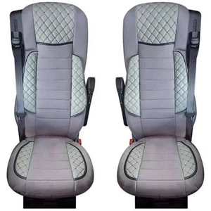 Par de fundas de asiento de gamuza ecológica gris de lujo para camionetas... - Imagen 1 de 2