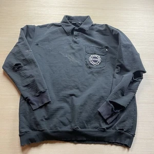 Vintage Chicago Fire Department Sweatshirt Thrashed Destroyed 90s Black L CFD - Picture 1 of 11