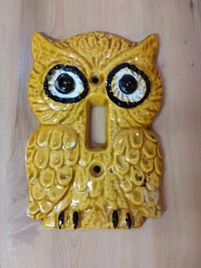 Vintage Enesco Owl Light Switch Cover Made Japan MCM Deco - Picture 1 of 5