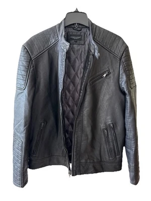 Chaqueta Pronto Uomo Para Hombre Grande Negra Motociclista Cremallera Completa Bolsillos Acolchados Angelo Foto 1 de 4