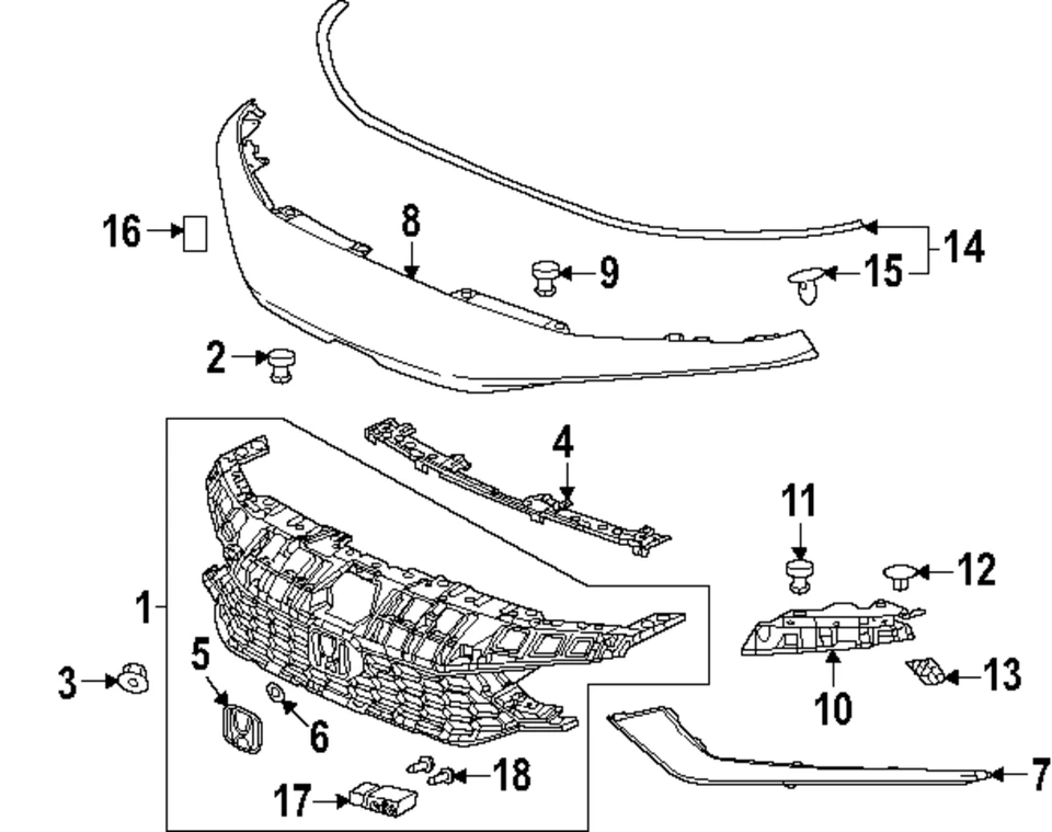 Rejilla original Honda 71200-T56-A51 Foto 1 de 1