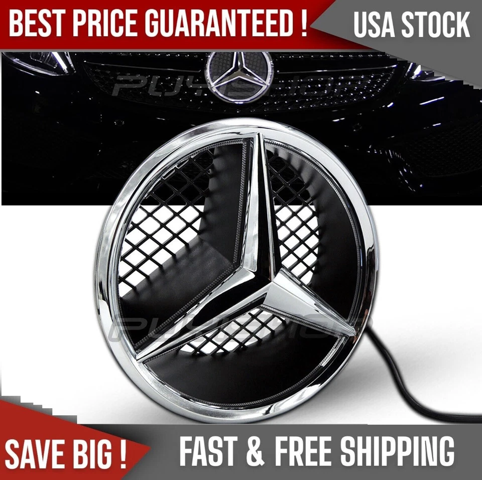 Illuminated LED Grille Star Emblem For Mercedes-Benz 2008-2013 GLK350 C300 B200 - Image 1 of 4