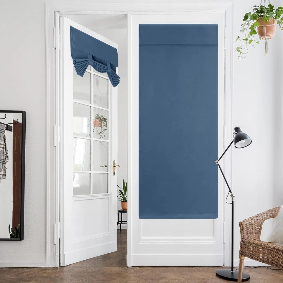 Cortinas de puerta francesas con aislamiento térmico Blackout para privacidad fácil instalación suaves Foto 1 de 4