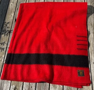 Vintage Red & Black Early's Witney Point English Wool Blanket 4 Point 77 x89 - Picture 1 of 9