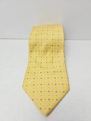 Canali 男式领带意大利黄色图案 %100 真丝 — 第 1/4 张图片