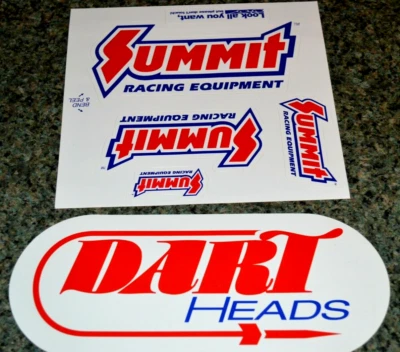 1990-е Summit Гоночное Оборудование Наклейка на Головы Дартса ОРИГИНАЛЬНЫЕ ЛОГОТИПЫ АВТОСАЛОН - Изображение 1 из 2