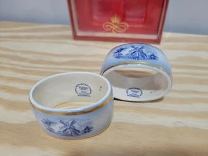 Royal Worcester Palissy England Windmill Napkin Holder - Set of 2 - Picture 1 of 7