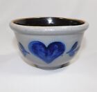 Vintage Rowe Pottery Salt Glaze Stoneware Mixing Bowl Heart 1988 6"