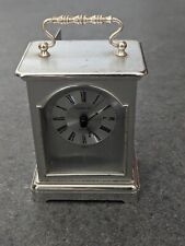 Vintage H Samuel Silver Plated Carriage Clock Hessinger Quartz Germany Working 