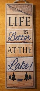 Red de Pesca Lago Casa Letrero Camping Lodge Canoa Barco Hogar Madera Rústica Decoración NUEVO - Imagen 1 de 6