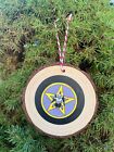 Handmade Wood Christmas Tree Ornament Decoration Pentacle Gothic Baphomet Witchy