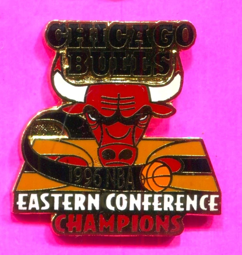 1996 CHICAGO BULLS PIN EASTERN CONFERENCE CHAMPIONS PIN BASKETBALL COURT PIN - Image 1 of 1