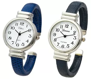 Reloj brazalete de cuero con puño de cuero de cuarzo de 31 mm Blekon Collections para mujer - Imagen 1 de 16