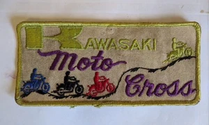 Vintage Kawasaki Moto Cross Motocross 6.5" x 3" Embroidered Sew On Patch (DCL1) - Picture 1 of 2