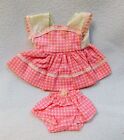 Vintage 50's VOGUE GINNY Doll Clothes Dress Outfit Pink Gingham