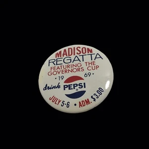 Vintage PEPSI-COLA 1960's Logo Pin Pinback Regatta Rare - Picture 1 of 3
