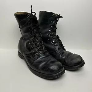 Vtg US Military PB 10-66 Black Leather Paratrooper Boot 9R Vietnam War Combat - Picture 1 of 16
