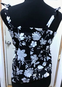 The Children's Place Blouse Top Black w/White Flowers Sz Lg (10/12) NEW - Picture 1 of 5