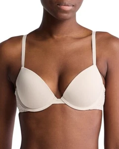 Reggiseno donna Calvin Klein morbido elasticizzato pizzo push-up QF7578 - Cedro - Foto 1 di 2