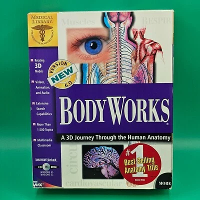 BodyWorks 6.0 Version CD PC Software 3D Journey Human Anatomy BIG BOX Complete - Image 1 of 4
