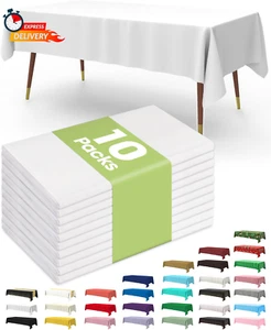 Pureegg Plastic Table Cloth Disposable 10 Pack, 54 x 108 Inch Table Cloths for P - Picture 1 of 9