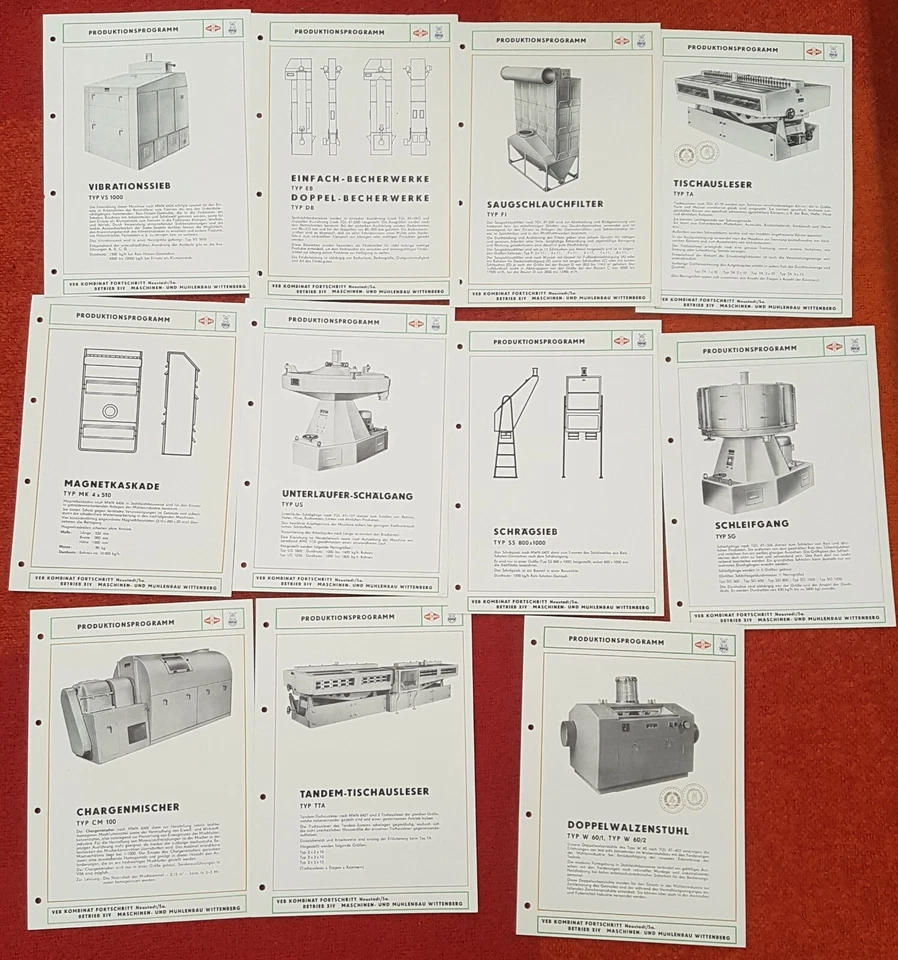 11 Prospekte Mühlenbau Wittenberge VEB Fortschritt Landmaschinen 2,DDR - Bild 1 von 1