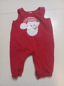 Class Club Baby Christmas Romper 6 Months Red Sweats Santa Claus - Picture 1 of 4