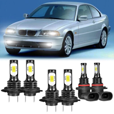 Para BMW 325i 2001-2006 6x Combo 6x Faros LED + Bombillas Antiniebla Blanco 6000K Foto 1 de 4