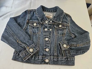 Arizona Jean Co Blue Denim Jean Jacket Size 4t Girls With Jems - Picture 1 of 8
