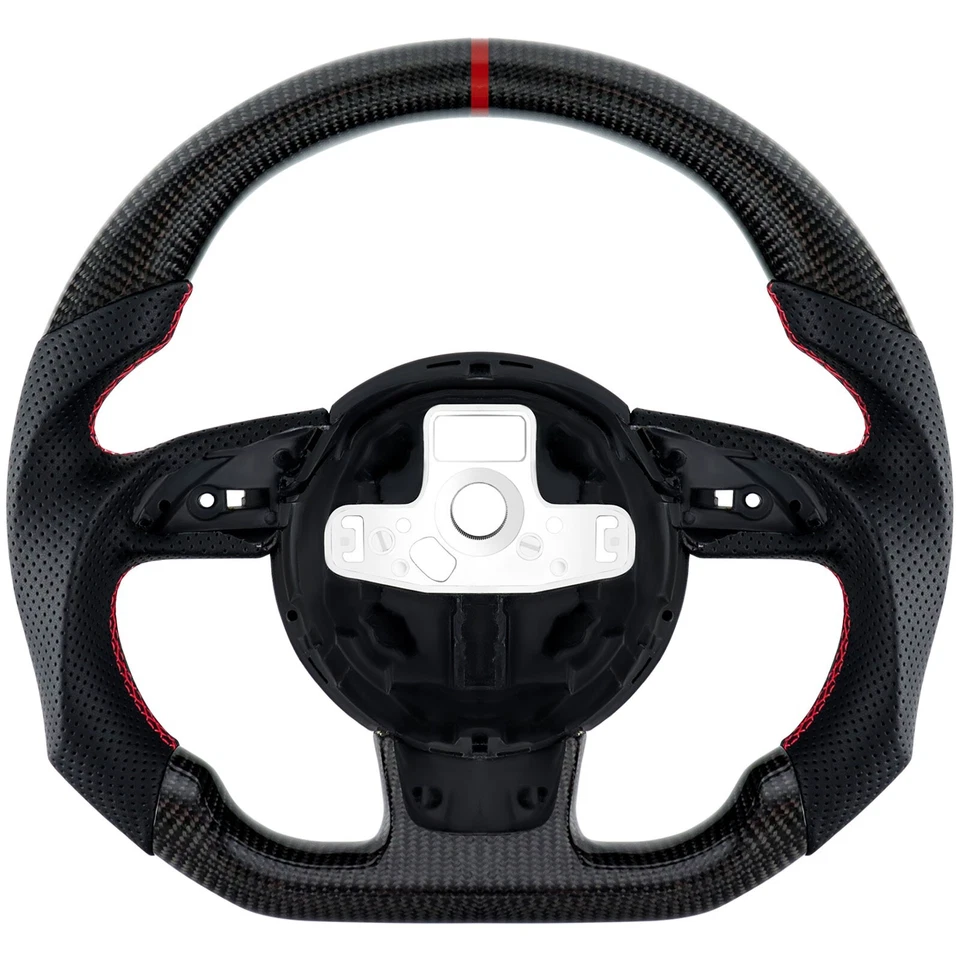 LOSCHEN Real Carbon Fiber Steering Wheel For Audi S3 S4 S5 RS3 RS4 RS5 RS6 2012+ - Image 1 of 4