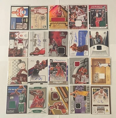 Lote de 20 tarjetas autógrafo automático juego de novato memorabilia usado camiseta reliquia parche NBA! Foto 1 de 3