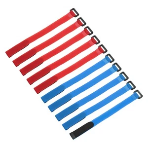 10Pcs Battery Tie Down Straps, 0.8x12" Black/Blue Nylon Hold Loop Strap - Photo 1/6