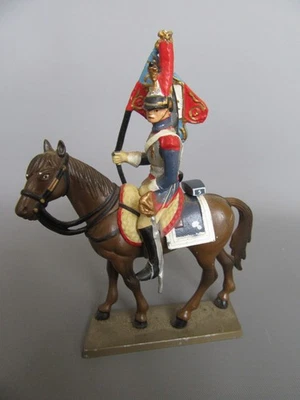 C594 Starlux Atlas Cavalier Cuirassier + Drapeau Soldat de Plomb 1er Empire 1:32 - Photo 1/4