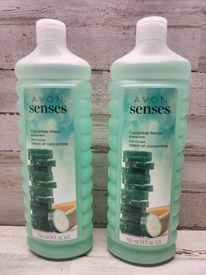 Lot of Two Avon Senses Cucumber Melon Bubble Bath, 24 oz. Brand New & Sealed - Image 1 of 4