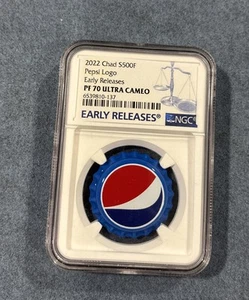 2022 Chad s500F Vintage Pepsi Logo PF 70 ULTRA CAMEO NGC-EARLY RELEASE - Picture 1 of 4
