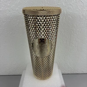 Starbucks Gold Bling Diamond Studded Coffee Cup Tumbler 24 Oz Venti 2021 Shiny - Bild 1 von 16