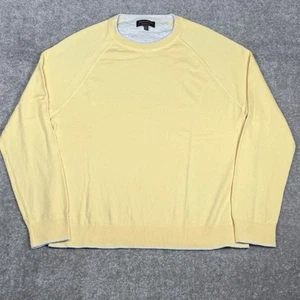Banana Republic Sweater Mens XL Yellow Crew Neck Cashmere Silk Blend Lightweight - Picture 1 of 6