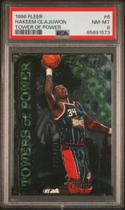 1996-97 Fleer Towers Of Power #6 Hakeem Olajuwon | PSA 8 | Houston Rockets HOF - Picture 1 of 3