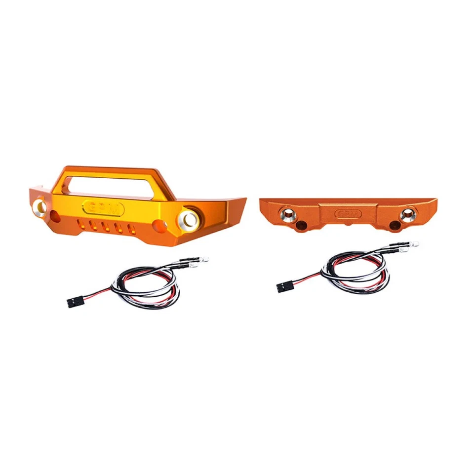 GPM Aluminum 7075 Alloy Front & Rear Bumper w/LED Lights Orange : 1/16 Mini Maxx - Image 1 of 1