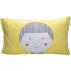 Jack & Jill Organic Cotton Quilted Pillow Cover - Yellow (Jack) - NEW - Picture 1 of 2