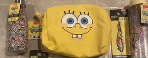 Spongebob Squarepants Lot- pouch/bag 2 Water Bottles And Phone Charm - Picture 1 of 6