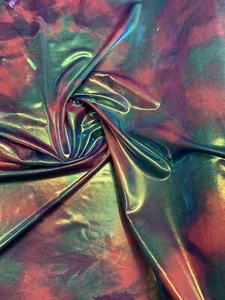 Cotton Candy Tie Dye Metallic Nylon Spandex With Foggy Foil 4way St58/60” - Picture 1 of 12