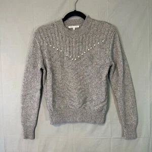 Rebecca Minkoff Sweater Womens XS Gray Wool Cashmere Studded Soft Cozy Warm - Picture 1 of 8