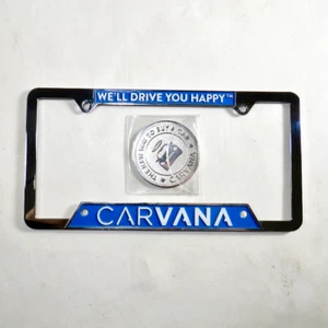 Carvana Chrom Nummernschild Rahmen und unbenutzter Autoautomat Münztoken - Bild 1 von 8