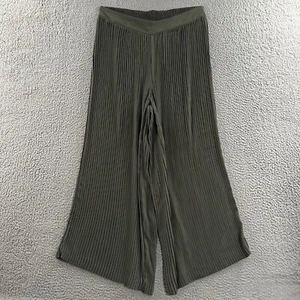 Adrianna Papell Womens Pants Green Size Medium Wide Leg Pleated 100% Polyeter - Picture 1 of 16
