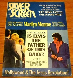1972 Silver Screen Magazine February Issue W/ Marilyn Monroe + Elvis + Jackie O - Picture 1 of 17